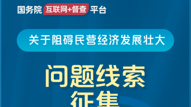 男人叉叉女人啊啊啊舔国务院“互联网+督查”平台公开征集阻碍民营经济发展壮大问题线索